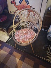 Fauteuil Rotin Coquille Pieds