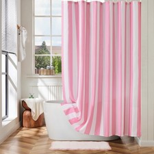 Rideau de douche rose à