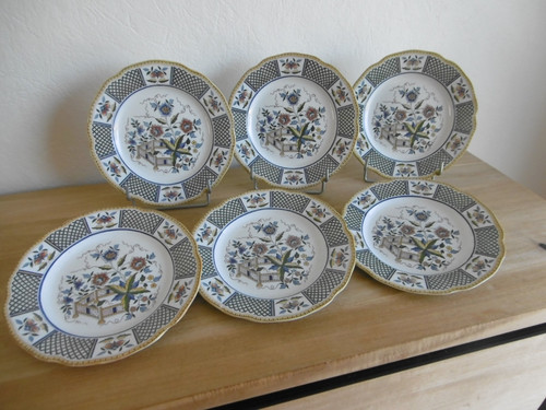 Six assiettes dessert - assiettes,