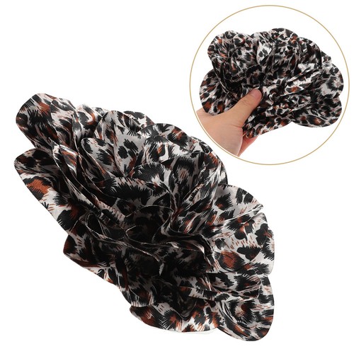 Broche fleur léopard tissu - ,