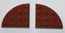 2 x Lego RedBrown Plate Round