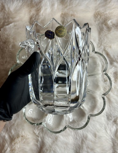 Vase saucer crystal - vase,