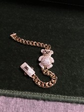 bracelet ourson plaque or