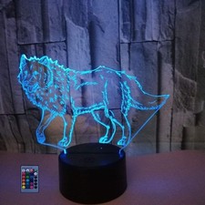 3D Loup LED Lampe Art Déco