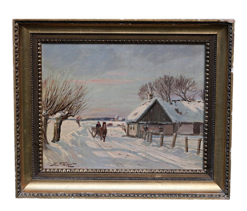 Edmund fischer paysage hiver - paysage, d'hiver