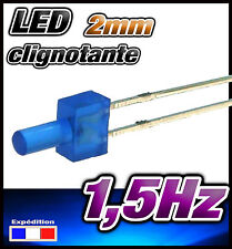  329B# LED 2mm clignotante bleu diffusant dispo 10, 25, ou 100pcs