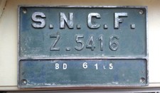 ancienne plaque automotrice Z 5416 société nationale des chemins de fer français