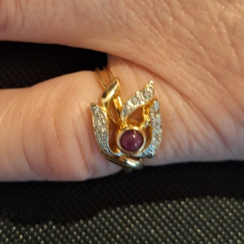 Bague carats avec - or, 14