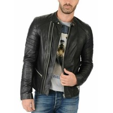 Nouveau Veste En Cuir Noir