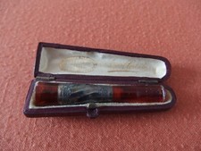 fume cigarette ancien - argent contrôlé - dans son étui en cuir - H. G. - Paris