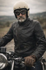BLOUSON HOMME BIKER RETRO NOIR