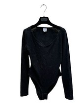 Gianni Versace  Vintage Black Sheer Bodysuit  Size IT 42 fits XS to S