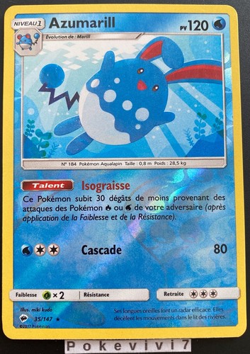Carte pokemon azumarill - pokemon, 35/147