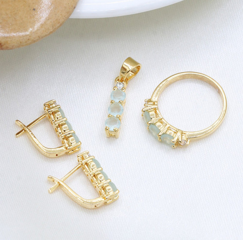 Turquoise calcédoine cz - turquoise,
