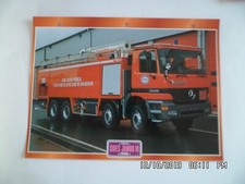 CARTE FICHE CAMION POMPIER
