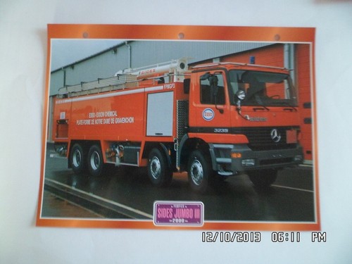 Carte fiche camion pompier - fiche,