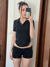 Polo Crop Top Noir