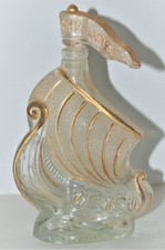 *MINI BOUTEILLE FLACON VERRE COGNAC LARSEN DRAKKAR BOUCHON DRAPEAU COLLECTION XX