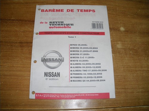 Bareme temps nissan pixo - pixo,
