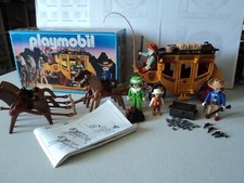 PLAYMOBIL vintage western diligence cocher voyageurs set 3803 de 1994 / boîte