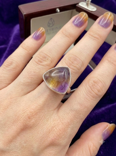 Bague triangle ametrine - bague, en