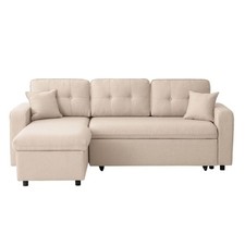 Canapé d'Angle Convertible "Pete" 220cm Beige