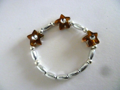 Bracelet perles étoile marron - bracelet,