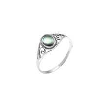 Silver Argent Bague Abalone