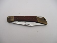 ANCIEN COUTEAU PLIANT BOIS ET LAITON STAINLESS STEEL CHINA