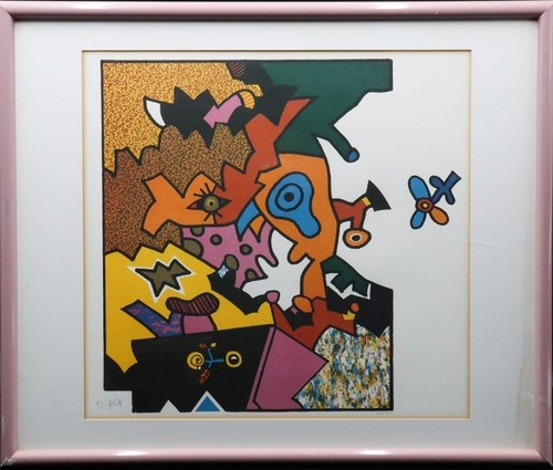 Lithographie colorée otmar - lithographie,