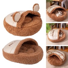 Lit chausson apaisant pour animaux de compagnie avec capuche, pour chiots et