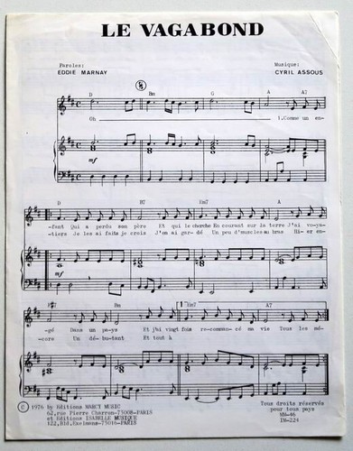 Partition vintage sheet - , music