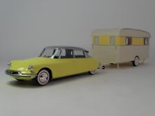 Norev Citroën DS 19 Jaune Gris + Caravane Digue Panoramique 14 1960 1/18 181762