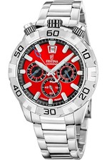 Festina 20743/5 Montre Homme Bullhead Rouge Avec Bracelet En Acier