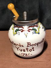 Ancien moutardier publicitaire en opaline Bocquet Yvetot  - moutarde