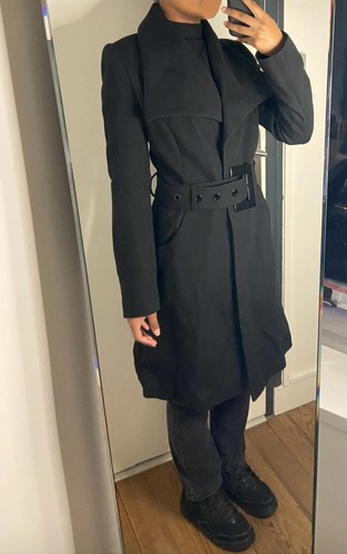 Long manteau noir sinéquanone - long,