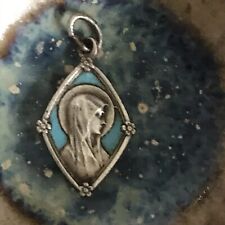 Médaille ancienne émaillée Vierge Marie Lourdes Collection Religion