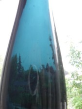  ANTIQUE BOTTLE blue topaz primitive win wine Century glass vintage