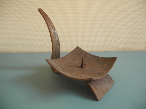 Old candlestick candle - candle, holder