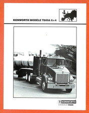 KENWORTH TRUCKS / MODELE T 800 A 6X4 / FICHE TECHNIQUE