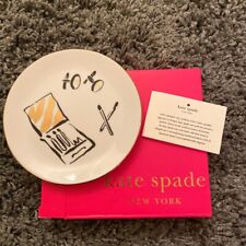 Kate Spade NY Odds & Ends Daisy Place Plate Dish Tray Black Gold Lenox 6" NEW