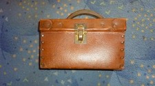 ancienne petite valise malette en cuir 26 x 15 x 16 cm
