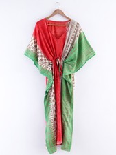 Ancien Crêpe Soie Robe Caftan