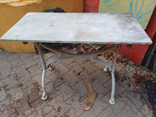 Table fer forgé plateau - table,