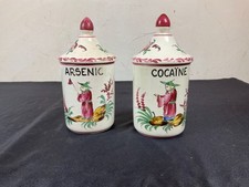 2 Pots à Pharmacie apothicaire Décor aux Chinois Faïence de Strasbourg