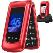 4G Telephone Portable Senior Débloqué Téléphone Portable à Clapet avec Grande...