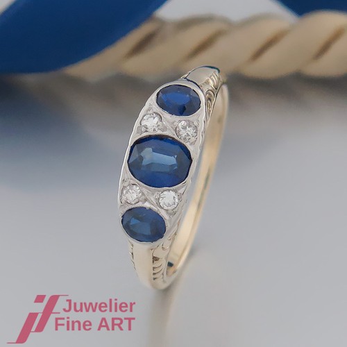 Bague saphirs bleus 4 - bague, 3