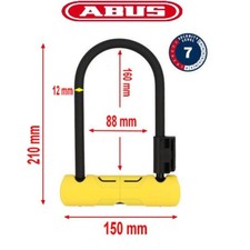 ANTIVOL ABUS 402 Mini U Larg 150  Haut 210  Diam de l'Anse 12 mm + Fixation Vélo