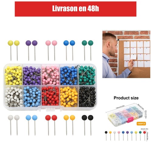 1000 épingles multicolores - 1000,