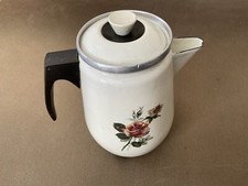 Ancienne Cafetière Émaillée,théière,vaisselle,décor Fleuri 
